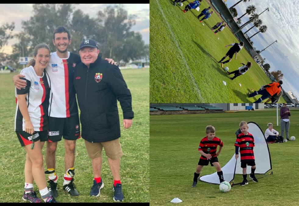 GREAT WEEKEND: Paula Bocca, Pablo Quarin and Leonard Cup coach Paul Burley after their win on the weekend while the juniors continue to showcase their skills. PHOTOS: Megan West