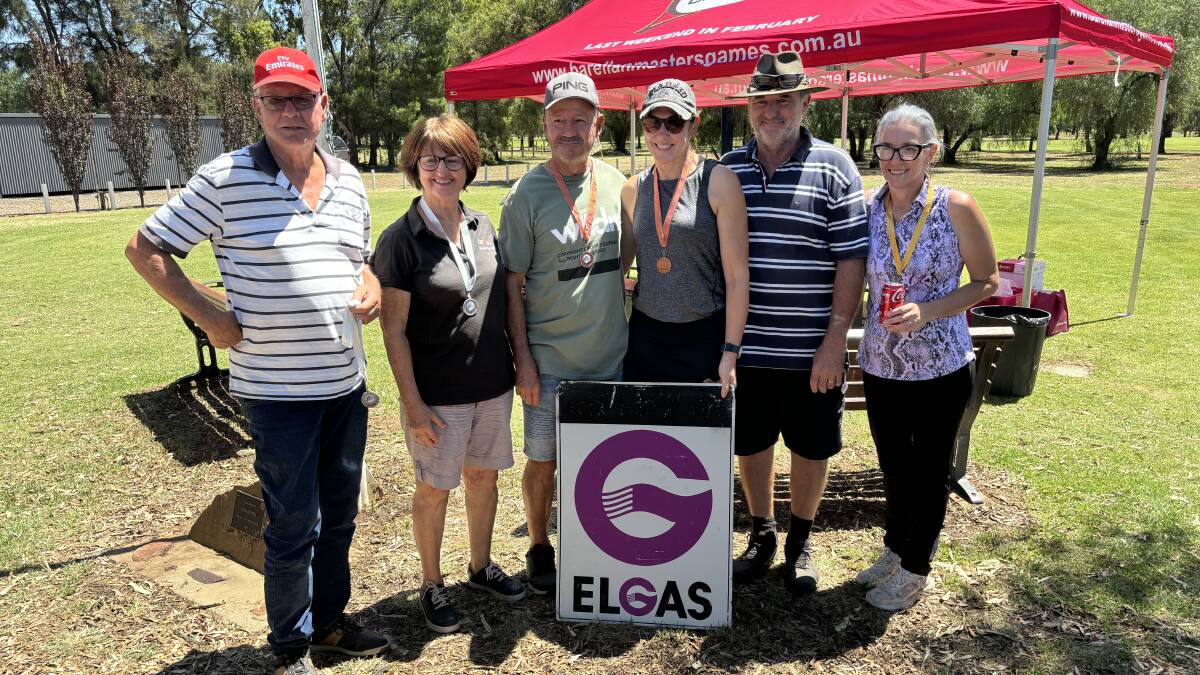 The podium places from the mixed golf event at the Yenda Golf Course which opened the 2024 Barellan Masters Game. Picture supplied
