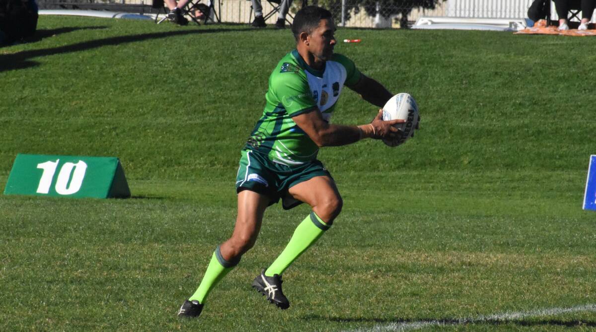 TRY TIME: George Broome crossed for two tries in Leeton convicing performance against Hay. PHOTO: Liam Warren