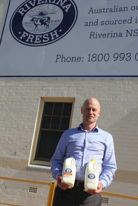 Riverina Fresh chief executive Rob Collier with its new lactose-free milk and premier 'Gold' dairy products. 