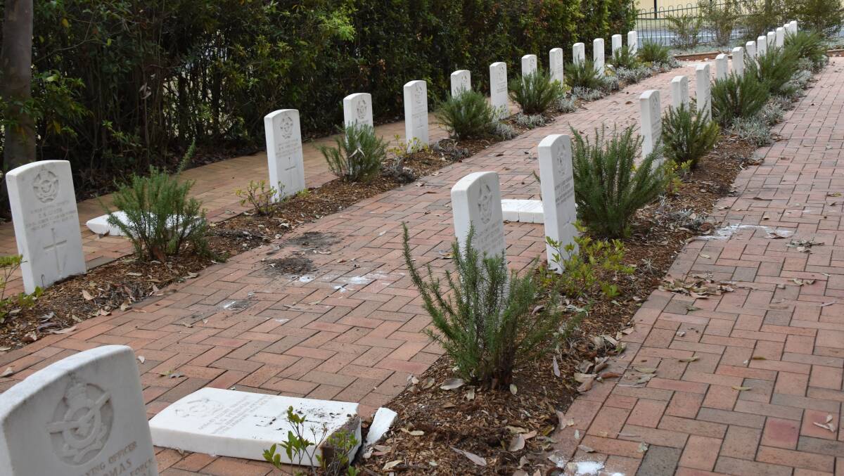 OUTRAGE: The community was left dumbfounded and outraged after five war graves at the Nowra Cemeteray were damahed by vandals in mid-September.
