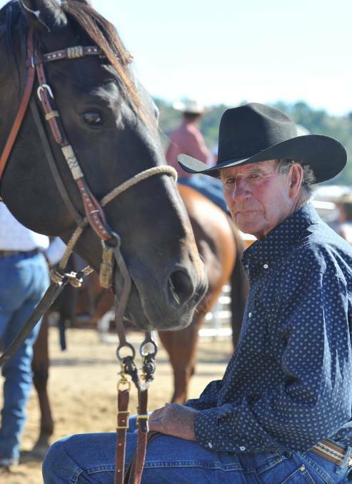 RODEO LEGEND: Bob Holder, pictured with his horse Stormy, will be competing at the Narrandera rodeo this weekend.
