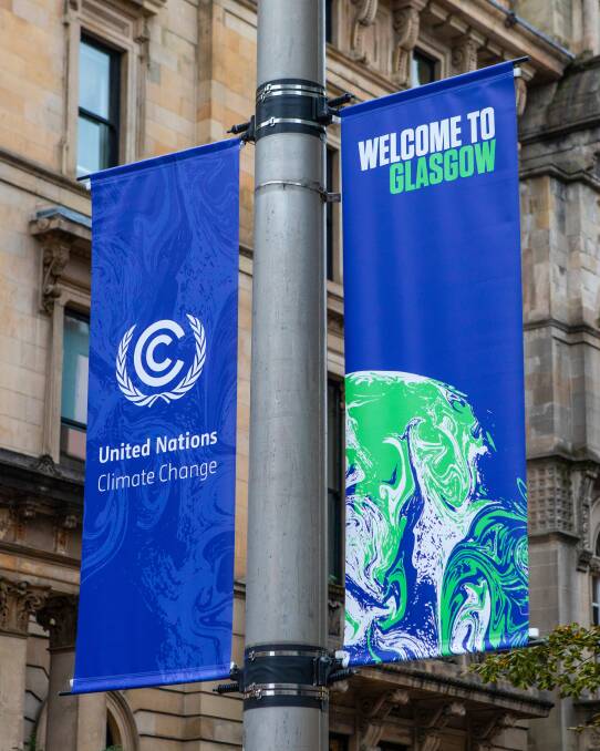 A sign welcomes visitors to the city of Glasgow in Scotland, at the time of the UN Climate Change Conference - COP26. Picture: Shutterstock