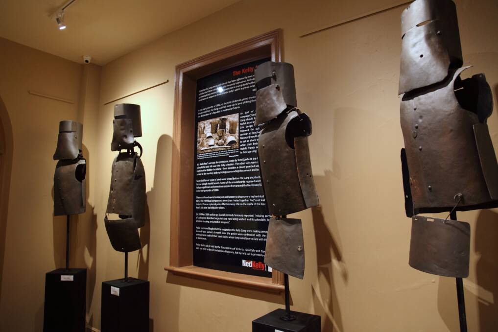 No more: Replica suits of armour from the Kelly Gang which were part of the vault at Beechworth which has closed permanently. Picture: INDIGO SHIRE