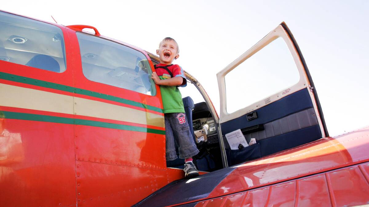 In 2008 Tyson Lindsay, 4, readies for his Angel Flight trip. 