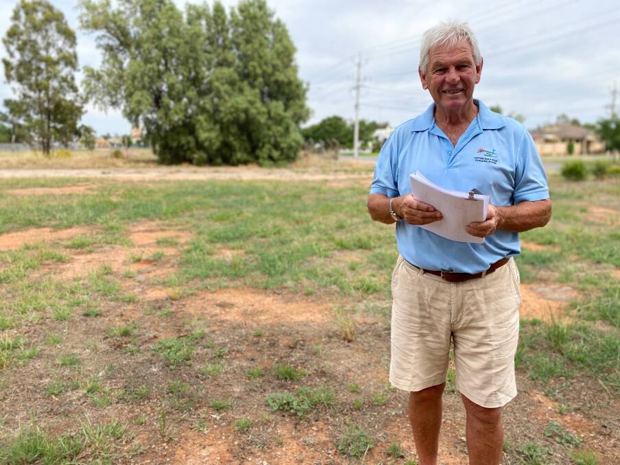 PROGRESS: Club president John Martin at the site of the old clubhouse, which is where the new facility will also be constructed once funds are found. Photo: Talia Pattison