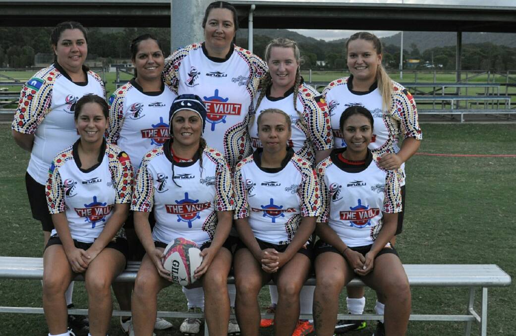 TEAM SPIRIT: Leeton's Amie Fazekas (back, far left) and Nalani Berney (back, middle) played in the Ella 7s tournament at Coffs Harbour earlier this month.