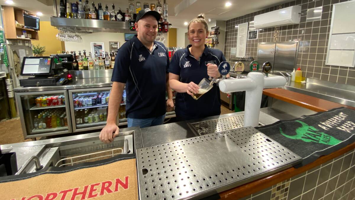 IN BUSINESS: Trent Middleton (left) and Hannah Middleton are relieved restrictions are easing and hope to see residents through their doors. Photo: Talia Pattison