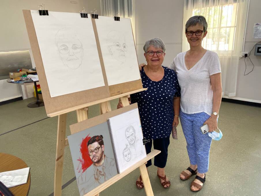 COME ALONG: Vita Vitelli (left) and Dorothy Roddy from the Leeton Art Society are encouraging young artists to be part of a free workshop in February. Photo: Talia Pattison