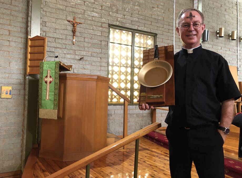 TAKE PART: Father Robert is hoping many people turn out for the Shrove Tuesday festivities, which includes a pancake relay, as well as Ash Wednesday worship. Photo: Talia Pattison 