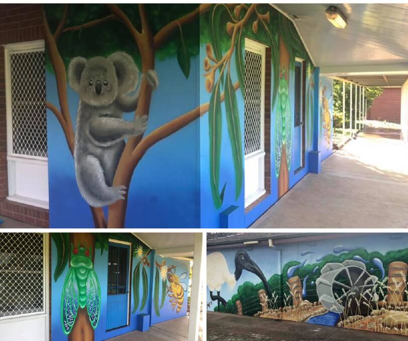 WORK OF ART: The murals by artist Sam Hall have brightened up the surroundings at Yanco Public School. 