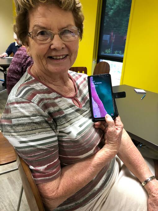 EXPERT LEVEL: Elaine McDowall enjoyed picking up some tricks and tips during the Seniors Week digital workshop at the Leeton library last week. Photo: Talia Pattison