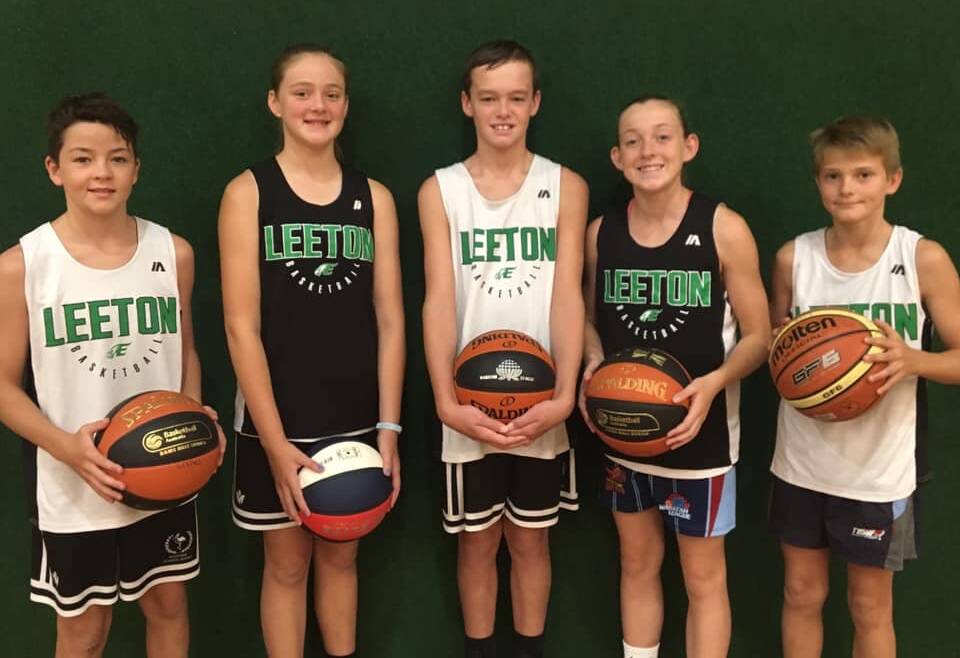 YOUNG GUNS: Tallis McMillan, Amelia Irvin, Kobe O'Callaghan, Tamika Rourke and Calan Nicholls represented with aplomb on the court. Photo: Contributed 