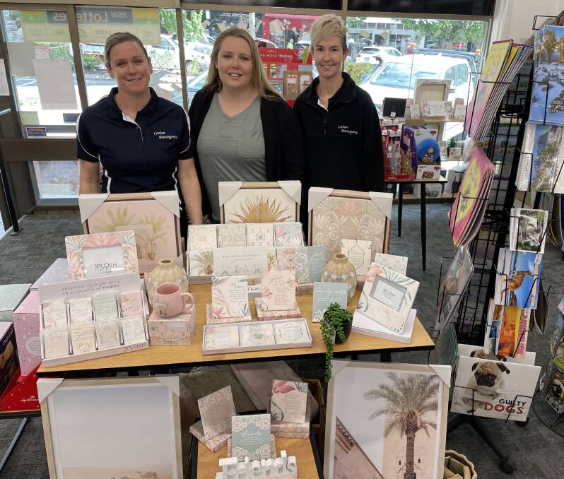 Bobbie Curry (left) and Renee Sharman (right) from the Leeton Newsagency with chamber president Krystal Maytom. The random acts of kindness Christmas promotion is happening in stores, businesses and not-for-profits across the shire and residents will be surprised when they least expect it. Picture by Talia Pattison
