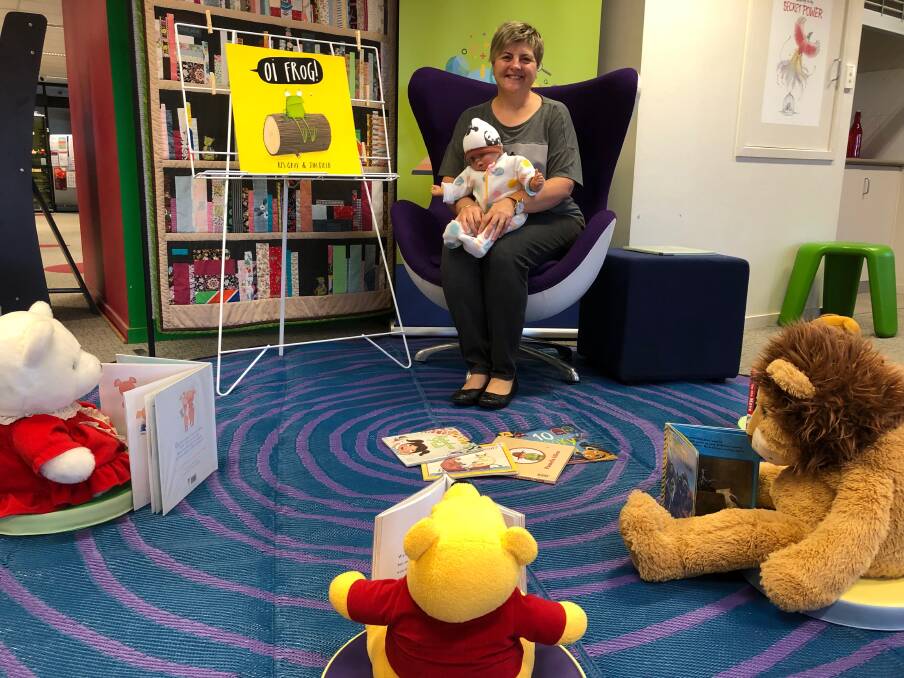 NEW AUDIENCE: Leeton library staff member Rachel Cody prepares to record a storytime session to stream on social media. Photo: Talia Pattison 