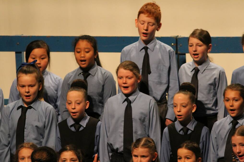 FLASHBACK: St Joseph's Primary School compete during the last Leeton Eisteddfod, which was held in 2019. Restrictions have meant organisers have had to postpone the 2021 event. Photo: Talia Pattison