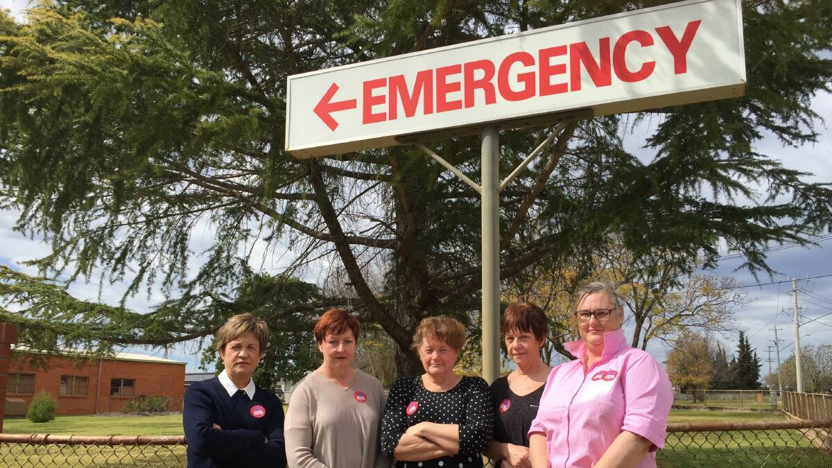 Member for Murray Helen Dalton (left) with nurses at the Leeton District Hospital.