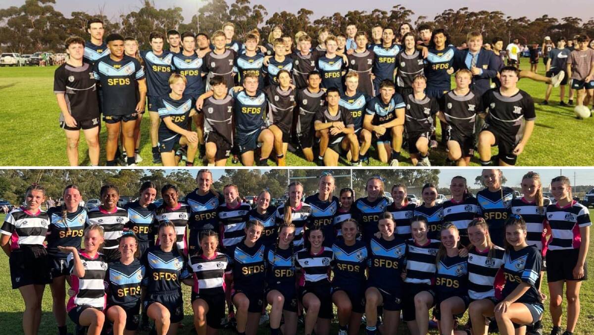 Leeton High School and St Francis College teams after their matches in 2023. Pictures supplied 