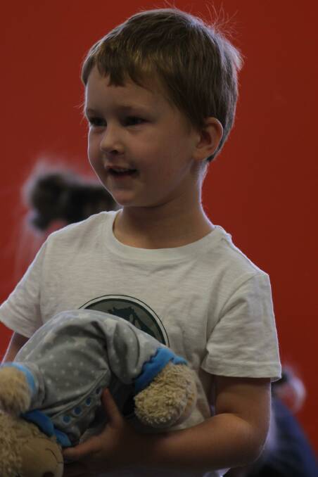 ENGAGE: Hayden Tom had a blast at the teddy bear's picnic during storytime at the library last week. Photo: Talia Pattison
