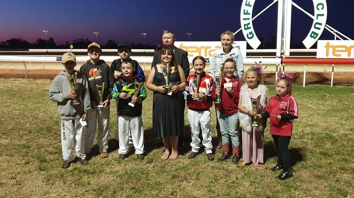TOP EFFORTS: Young Leeton mini trotting drivers celebrate their successes. Photo: Contributed