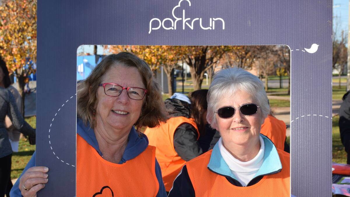 ACTIVE: Leeton's Sandra Watson (left) and Phyllis Guthrie at a previous parkrun event here in town. Photo: Supplied