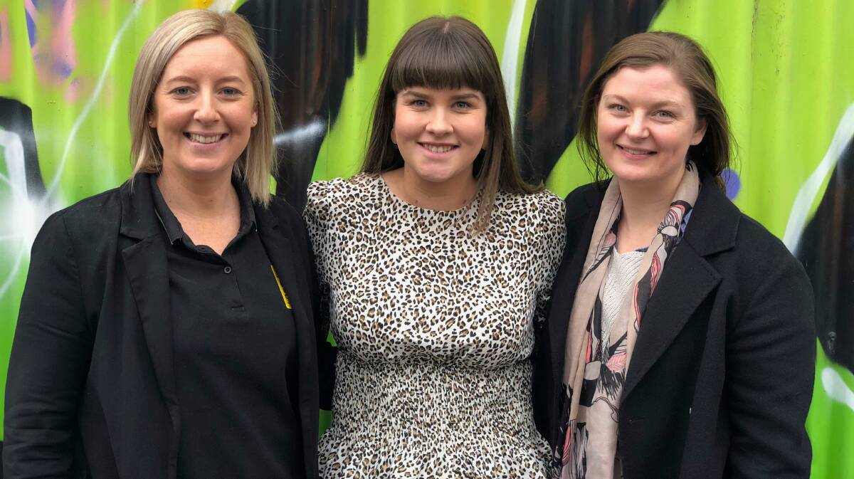 LEETON REPRESENT: Sheryn Cooper, Abbery O'Callaghan and Amy-Lou Cowdroy-Ling have found themselves working together in Melbourne. 