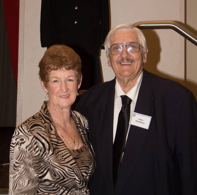 The late John Davidson (right) with his wife Carol at a function in Leeton in 2016. 