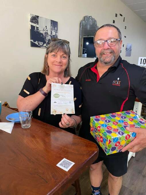 SPEND: Helen Paterson was one of the many winners at Stir Espresso as part of the promotion.