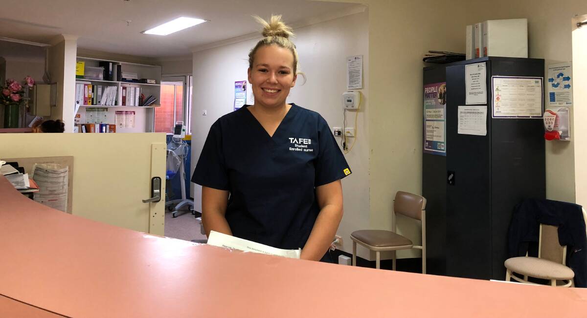 EAGER: Abbey Guthrie is in the early stages of training to become a nurse and is currently doing work placement at Carramar. Photo: Talia Pattison