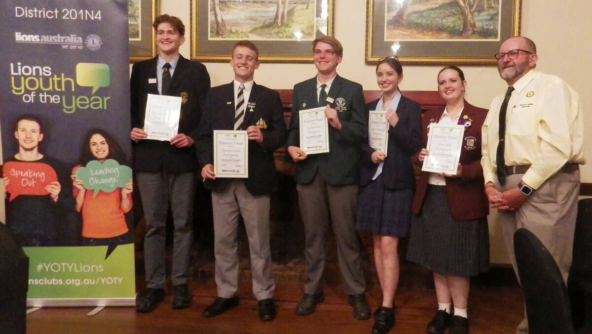 WINNERS: Leeton played host to the district final of the Lions youth of the year competition recently. Photo: Supplied