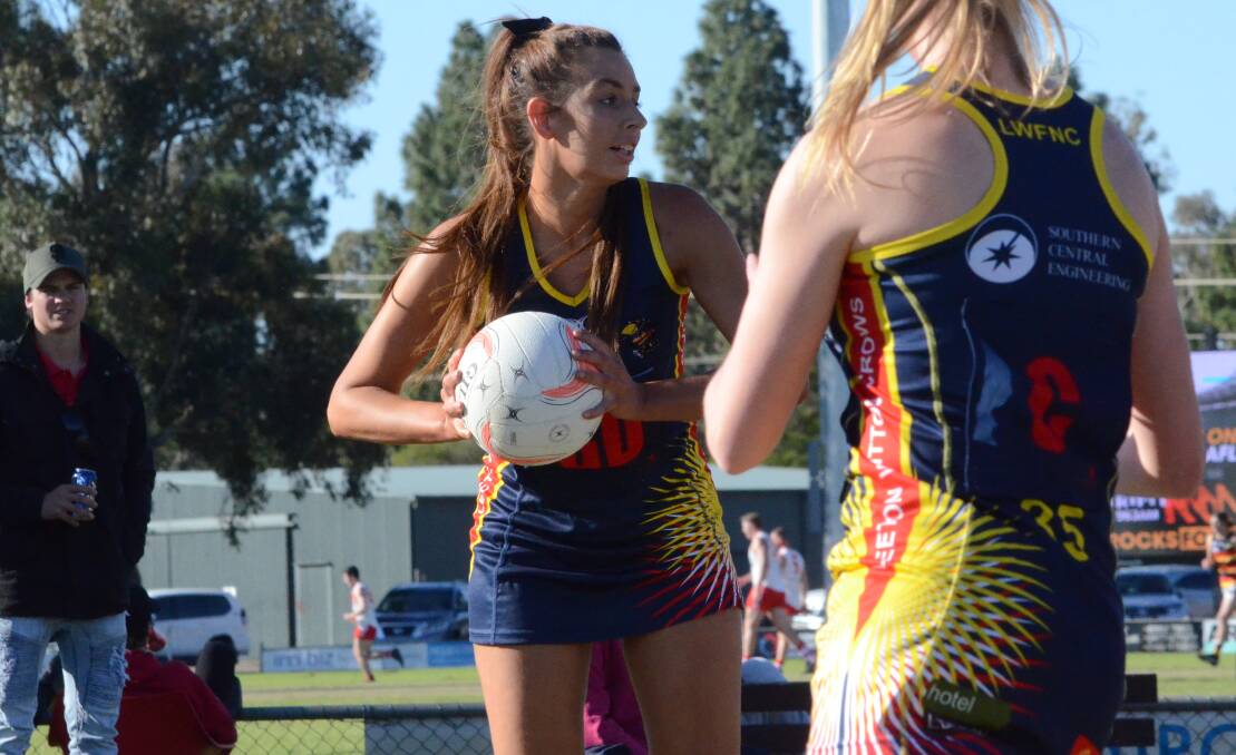 AT THE READY: Leeton-Whitton's Taya Crockford prepares to launch the ball to a teammate during a recent game. Photo: Liam Warren 