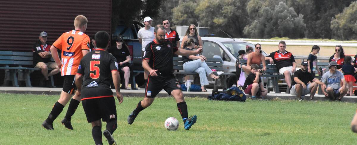 Alex Dean and Leeton United fought their way to a round one Riverina Cup victory on the weekend. Picture by Liam Warren