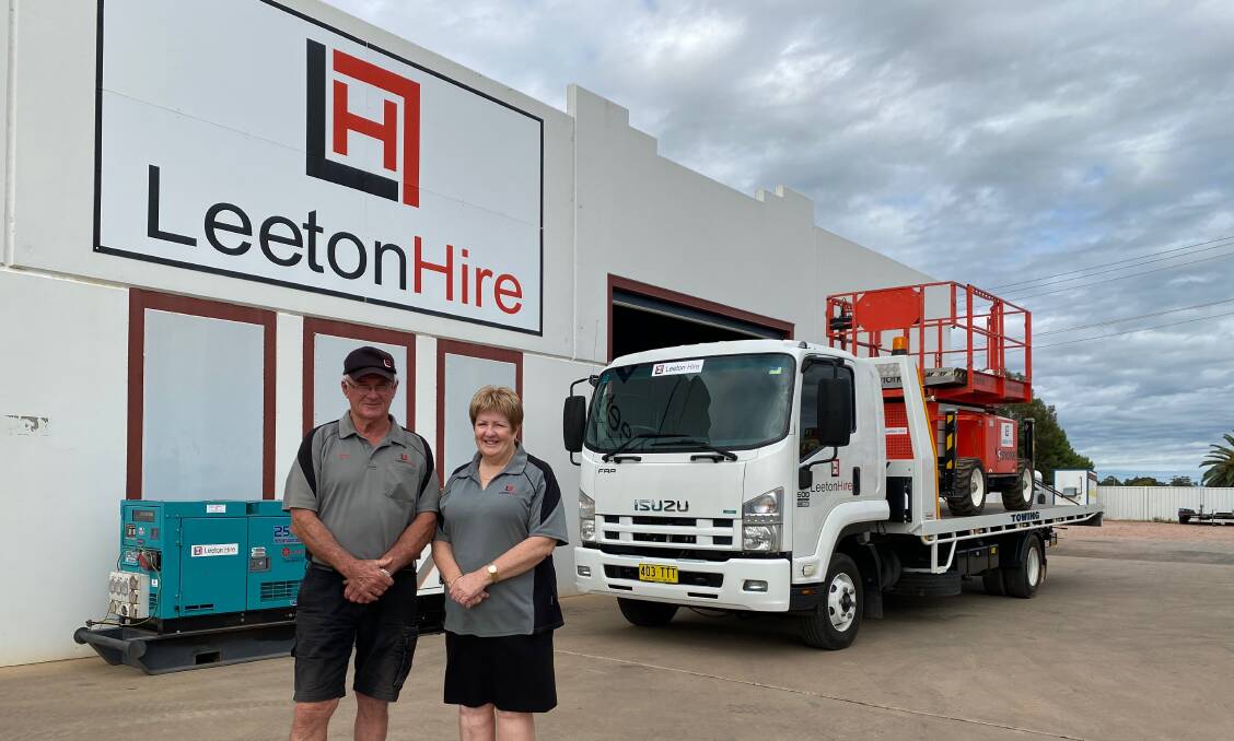 CHANGE: Leeton Hire's Jeff and Megan Moon are hopeful they can find a buyer for their family-owned business. Photo: Talia Pattison