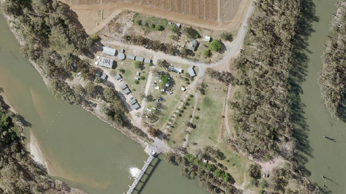 IN THE WORKS: An aerial shot of Gogeldrie Weir as it looks today. Photo: Supplied