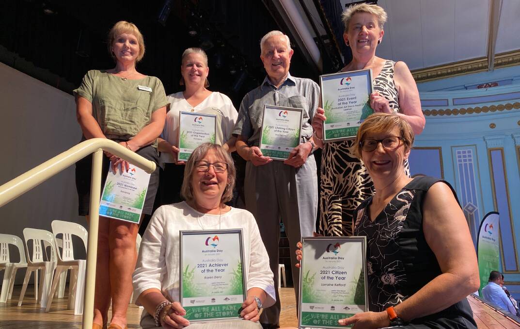 WELL DONE: Kurrajong's Deanne Bolesta and Jodie Ridge (back) with Bob Parsons and Lenore Ditton and (front) Karen Davy and Lorraine Kefford. Photo: Talia Pattison 