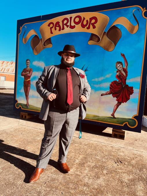 ALL SET: Parlour master Elijah Ingram is ready to welcome everyone to the pop up venue throughout the weekend during Leeton's Australian Art Deco Festival. Photo: Talia Pattison