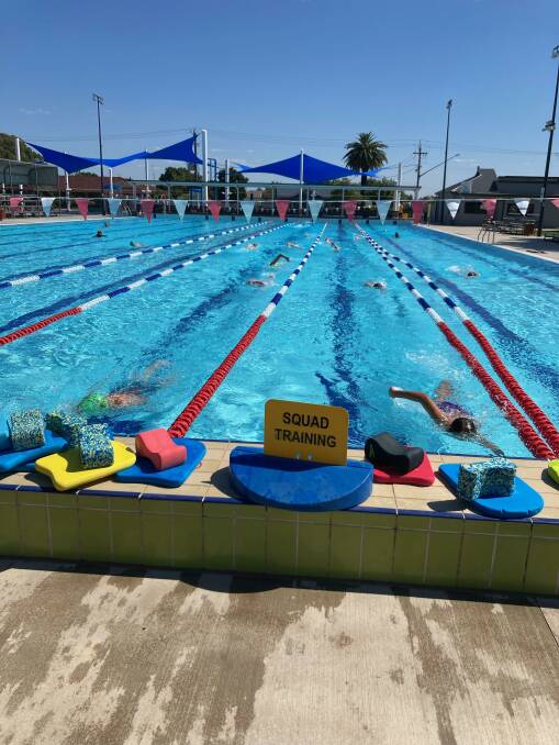 BACK AT IT: Leeton Yanco Swimming Club members get in a training session at the Leeton Regional Aquatic Centre. Photo: Supplied