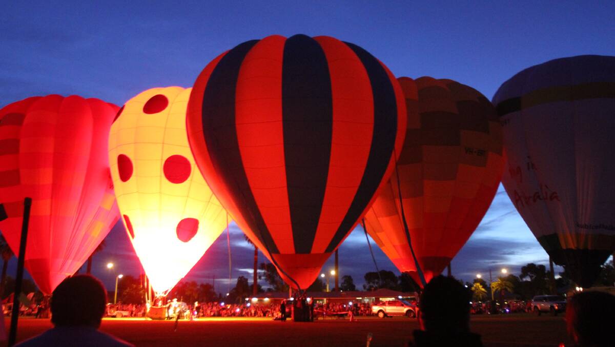ALL SET: The balloon glow is ready to go in 2022 as part of the Leeton SunRice Festival.