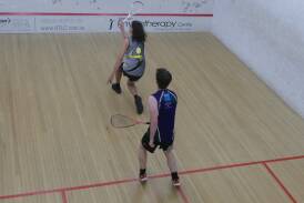 Will Rawle plays a lob shot in his match against Declan Ryan. Picture supplied 