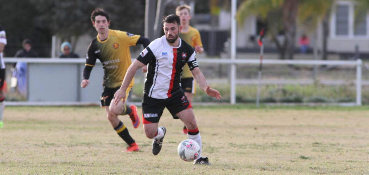 WINNERS: Leeton United co-captain Joey Fondacaro was among the side's best on Sunday during their win over Wagga United. Photo: Talia Pattison