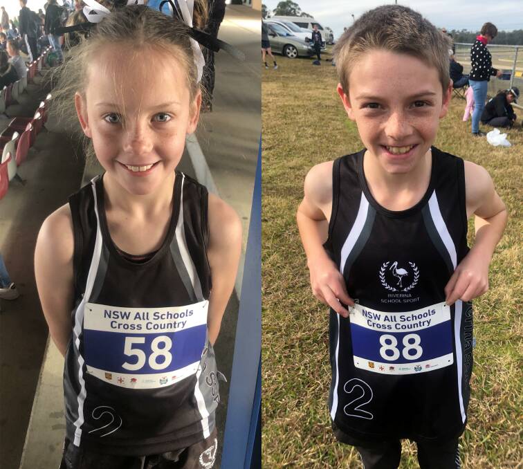 SKILLS ON SHOW: Parkview Public School students Amanda Hopkins (left) and Xavier Johnstone recently represented the Riverina in cross country in Sydney. 