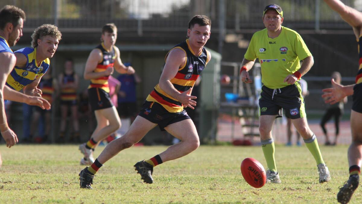 Leeton-Whitton's Angus Crelley in action for the Crows last season. Picture by Talia Pattison