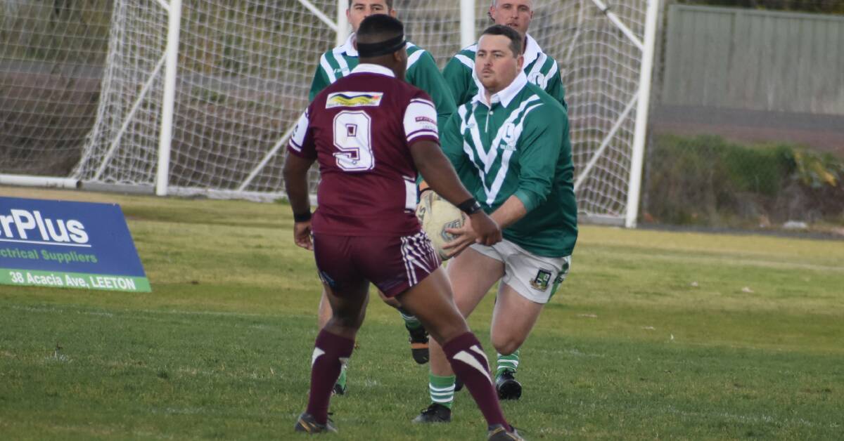 BIG MATCH: Sebastian Blackett playing for the Leeton Greens during their last game against Yanco-Wamoon. This weekend they face the Black and Whites. Photo: Liam Warren