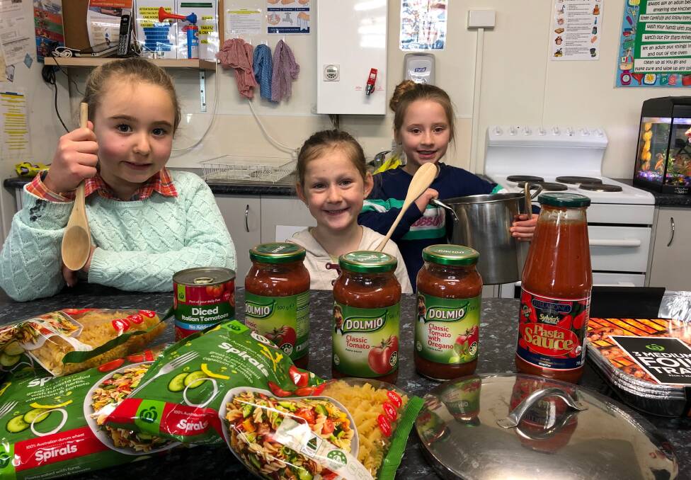 CHEFS: Ready to cook up a pasta feast is Lexi Granger, Jacinta Bradshaw and Alexia Shortis this week. Photo: Talia Pattison