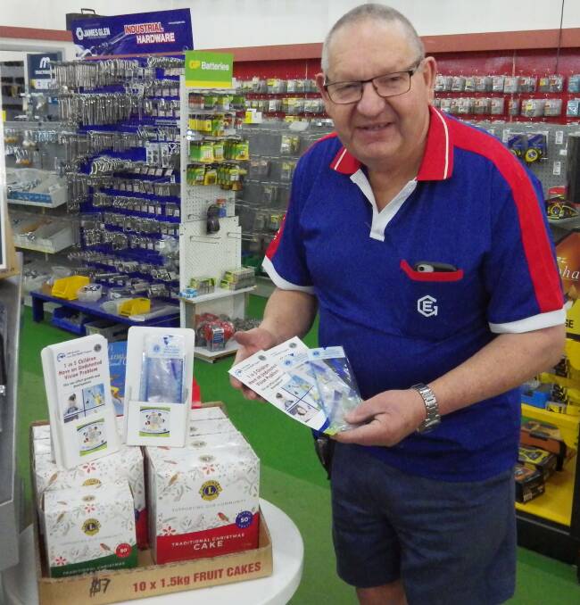 AWARENESS: Lions Club of Leeton president Brian Collins displays the some of the World Sight Day promotional material. 