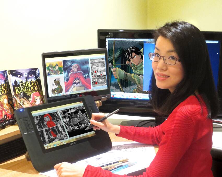 TALENT: Queenie Chan is a manga-style comic book artist, whose work is now available via the Leeton library. Photo: Contributed 