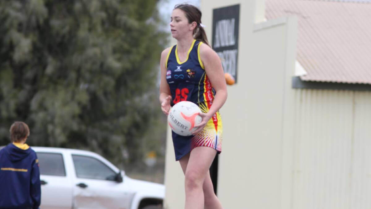 NEXT GAME: Leeton-Whitton's Abbey Thomas during the Crows last match against the Griffith Swans. Photo: Liam Warren 