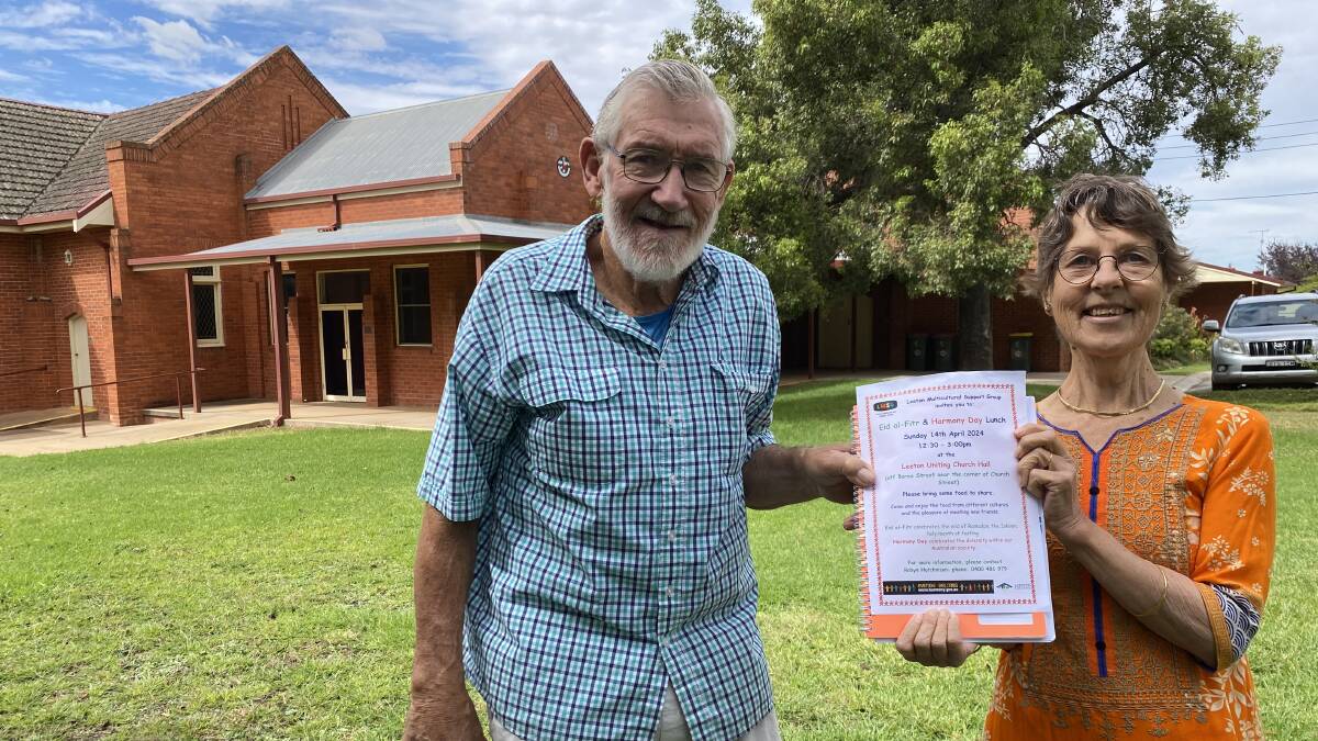 Leeton Multicultural Support Group president Paul Maytom (left) and vice president Susie Rowe are preparing for the Harmony Day and Eid al-Fitr luncheon. Picture by Talia Pattison