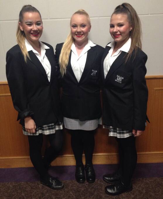 SELECTED: Courtlyn Tuckett, Taylor Hunter-Boyd and Dearne Hunter-Boyd have been accepted in the state dance ensemble. 