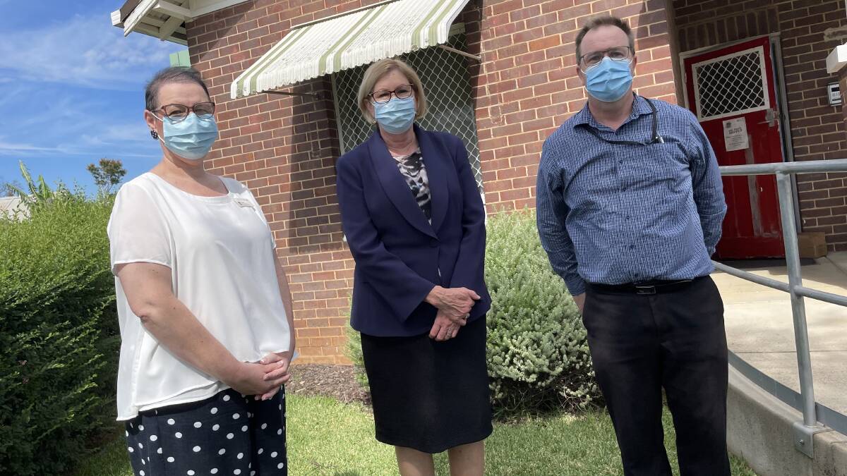 MLHD deputy incident controller of COVID-19 Keryl Dallinger, MLHD chief executive Jill Ludford and senior manager of primary care at the MPHN Andrew Heap. Photo: Emily Wind